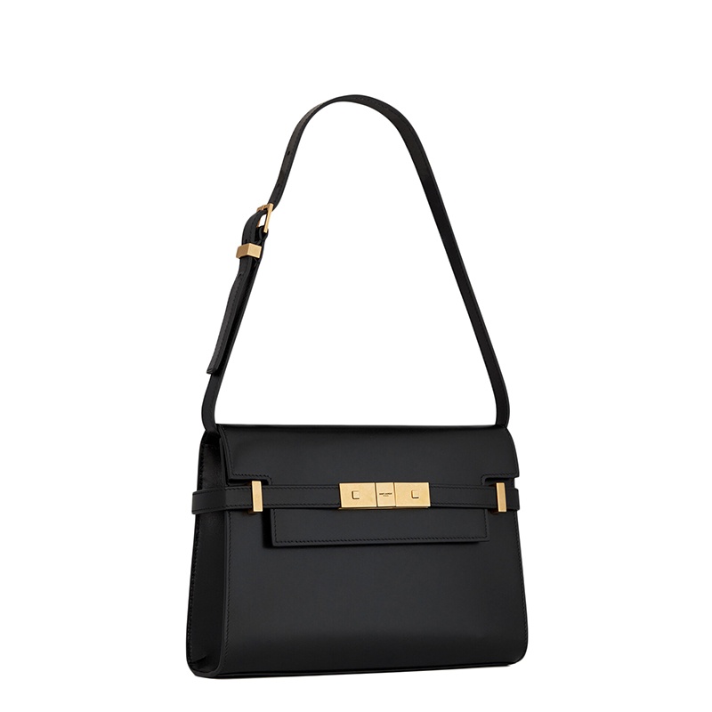 商品Yves Saint Laurent|SAINT LAURENT PARIS/圣罗兰 YSL 21秋冬新款MANHATTAN系列 女士小号黑色牛皮革翻盖手提单肩腋下包,价格¥20270,第4张图片详细描述