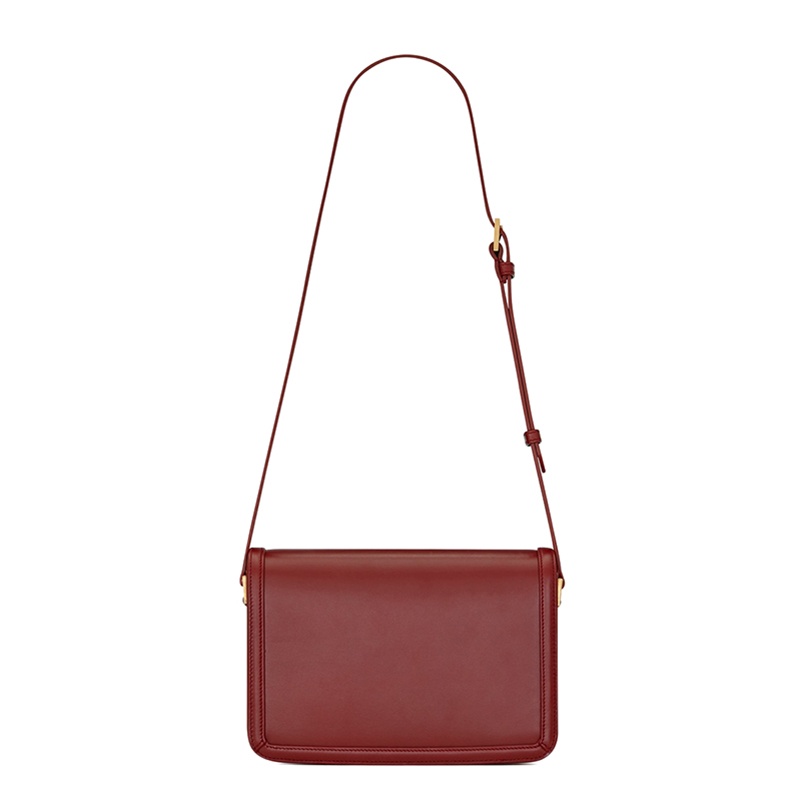 商品Yves Saint Laurent|SAINT LAURENT PARIS/圣罗兰 YSL SOLFERINO系列红色/黑色滑面小牛皮翻盖金属徽标扣中号斜挎单肩包,价格¥21371,第3张图片详细描述