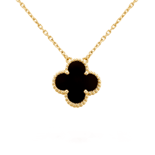 商品Van Cleef & Arpels| Van Cleef & Arpels/梵克雅宝 经典 Vintage Alhambra四叶草项链 黄K金, 缟玛瑙VCARA45800,价格¥22972,第5张图片详细描述