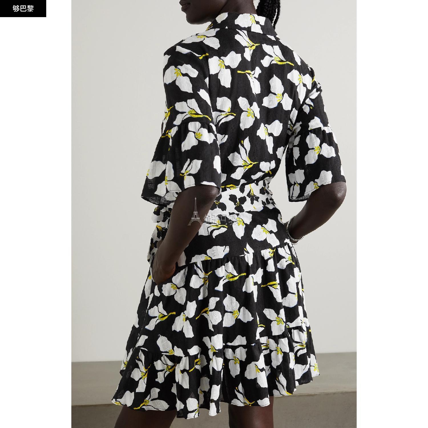 商品Diane von Furstenberg|包邮包税【预售7天发货】 DIANE VON FURSTENBERG 23秋冬 女士 连衣裙 Beata 配腰带荷叶边花卉印花纯棉薄纱迷你连衣裙 1647597303930866 DVFDS1R007GFLBK ,价格¥4587,第6张图片详细描述