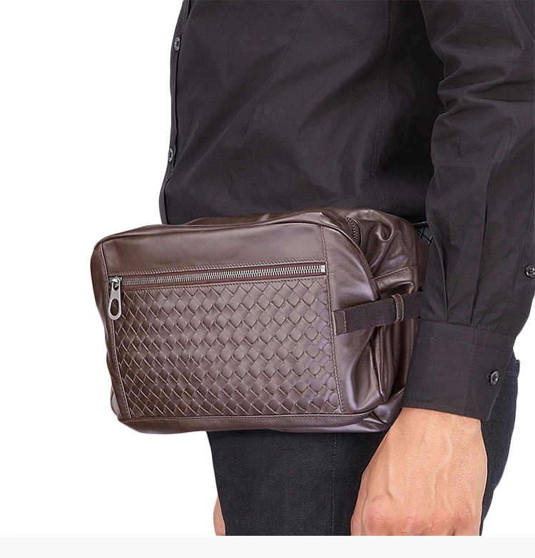 商品[国内直发] Bottega Veneta|BOTTEGA VENETA 棕色男士腰包 361013-VQ121-1375,价格¥7114,第8张图片详细描述