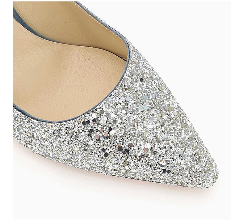 商品Jimmy Choo|JIMMY CHOO 女士闪光蓝色渐变高跟鞋 ROMY85-VXB-SILVER-DUSKBLUE,价格¥2990,第7张图片详细描述