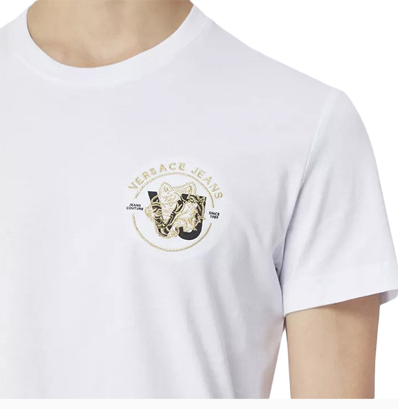 商品Versace|VERSACE JEANS 范思哲牛仔 白色棉男士T恤 B3GTA76R-36610-003,价格¥490,第11张图片详细描述
