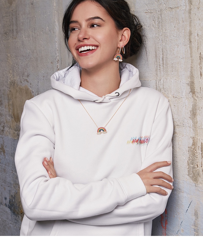 商品[国内直发] apm Monaco|apm MONACO 彩虹项链女锁骨毛衣链云朵吊坠可爱首饰时尚饰品AC4425MY,价格¥975,第2张图片详细描述