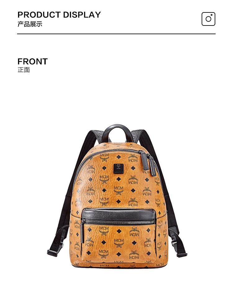 商品[国内直发] MCM|MCM双肩包背包经典Stark系列男女同款小号干邑色徽标LOGO休闲背包双肩包MMKCSVE02CO001,价格¥6159,第5张图片详细��描述
