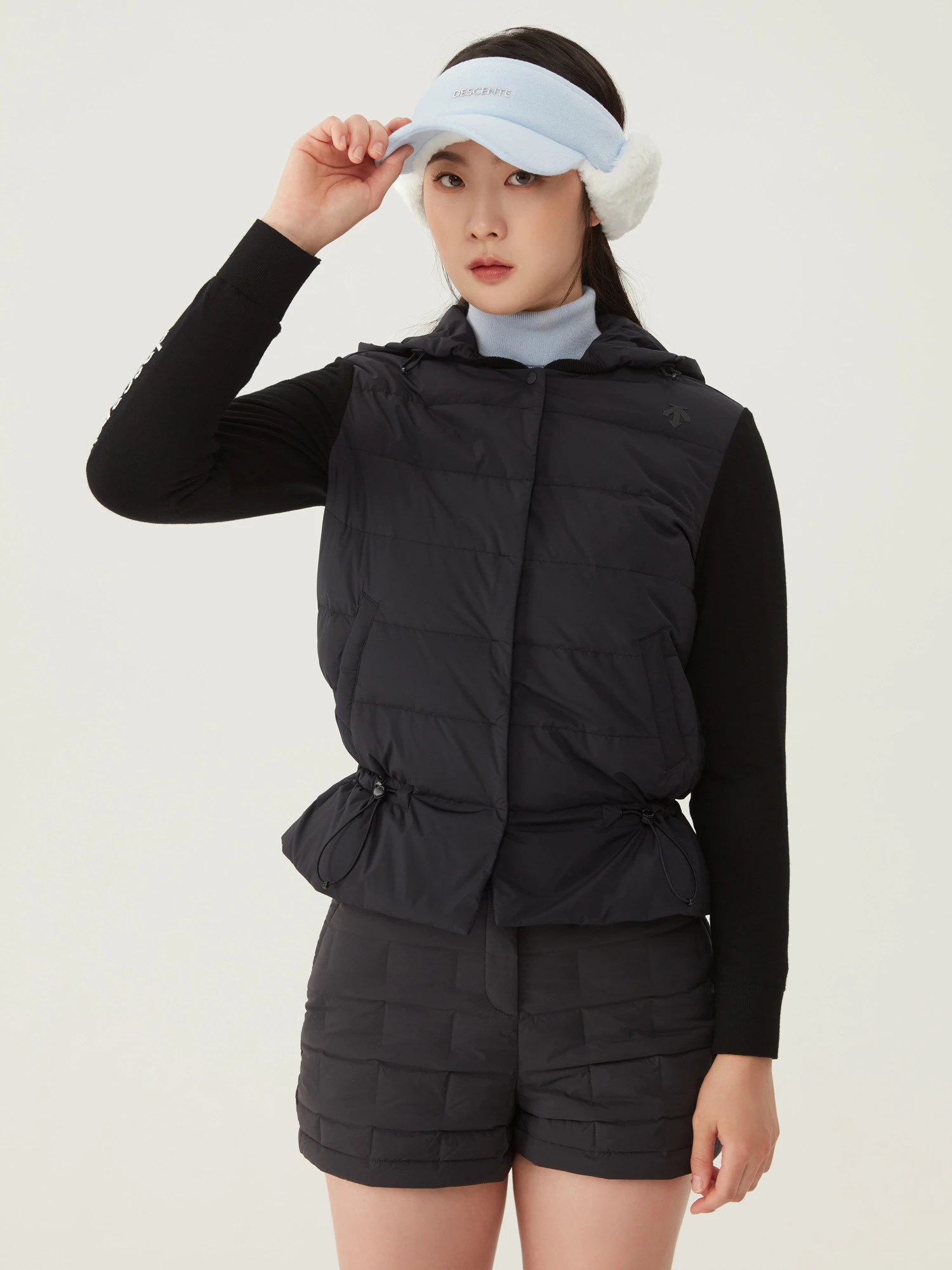 商品【预售商品15天发货】 DESCENTE|高尔夫系列女性绗缝A字短裤时尚舒适 DO42WFSPO2-LVDG,价格¥1157,第10张图片详细描述