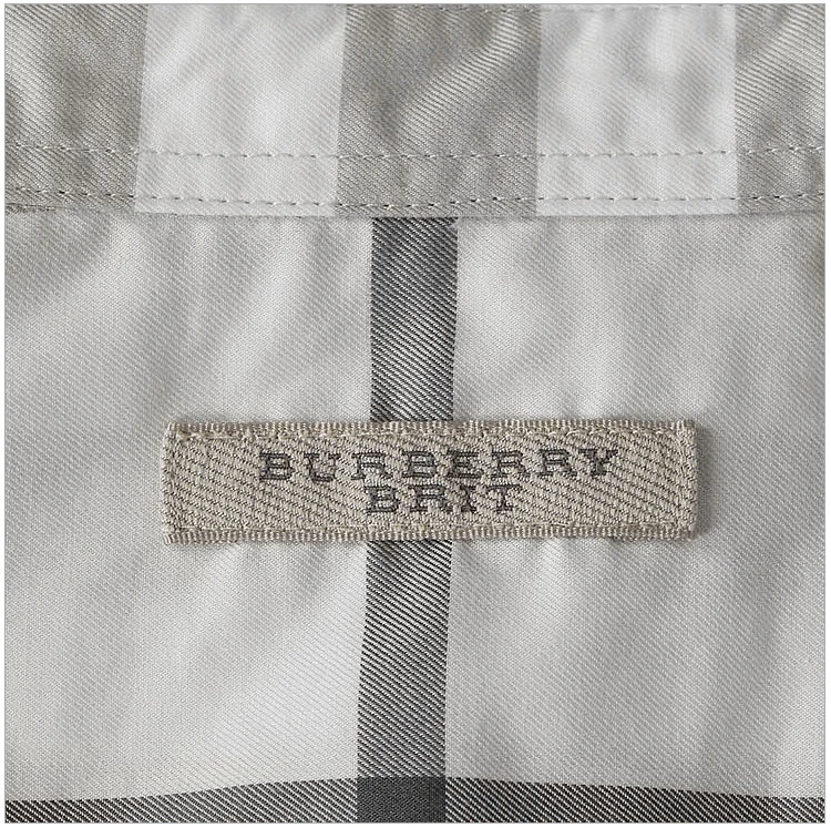 商品Burberry|Burberry 博柏利 男士灰白色纯棉格子长袖衬衫 3942560,价格¥1521,第33张图片详细描述