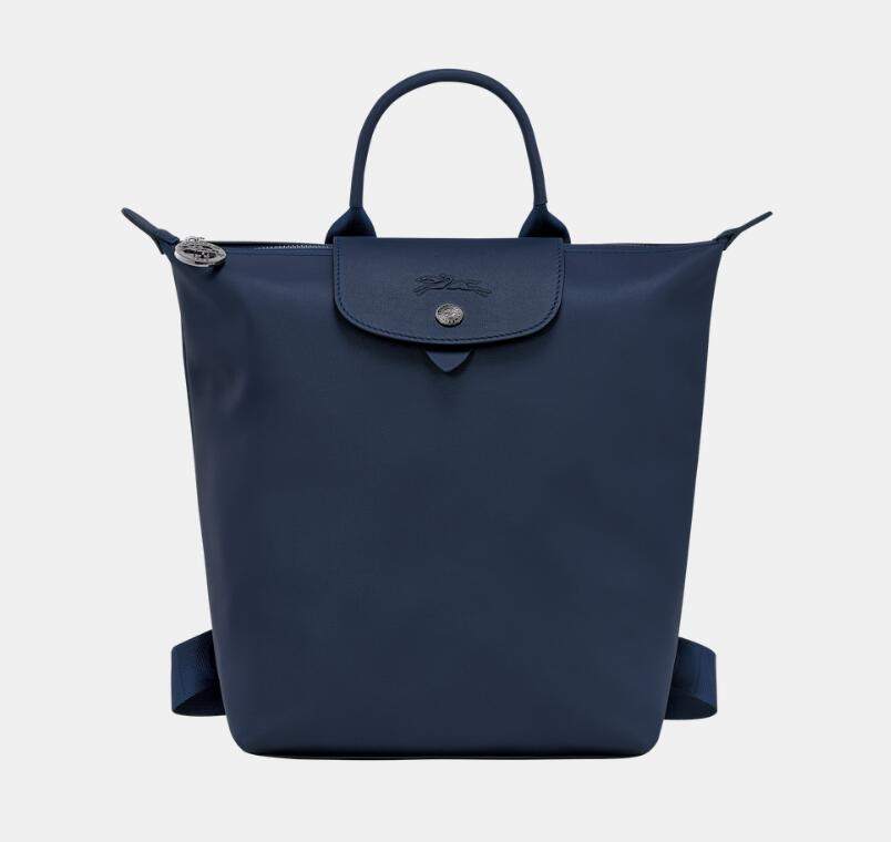 商品[国内直发] Longchamp|珑骧 Le Pliage Le Pliage 28 按扣拉链升合牛皮革书包背包双肩包小号女款黑色蓝色灰色,价格¥4463,第7张图片详细描述