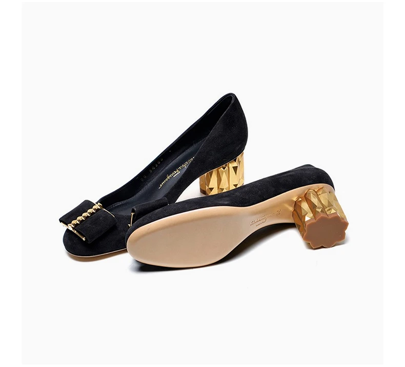 商品Salvatore Ferragamo|SALVATORE FERRAGAMO 女士黑色牛皮奢侈品高跟鞋 0715154,价格¥2725,第7张图片详细描述