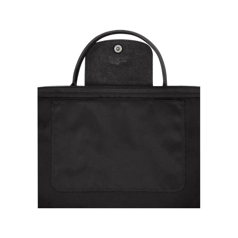 商品Longchamp|【现货速发】LONGCHAMP/珑骧 女士黑色帆布银色五金按扣拉链开合可调节肩带可斜挎小号手提包,价格¥1819,第25张图片详细描述