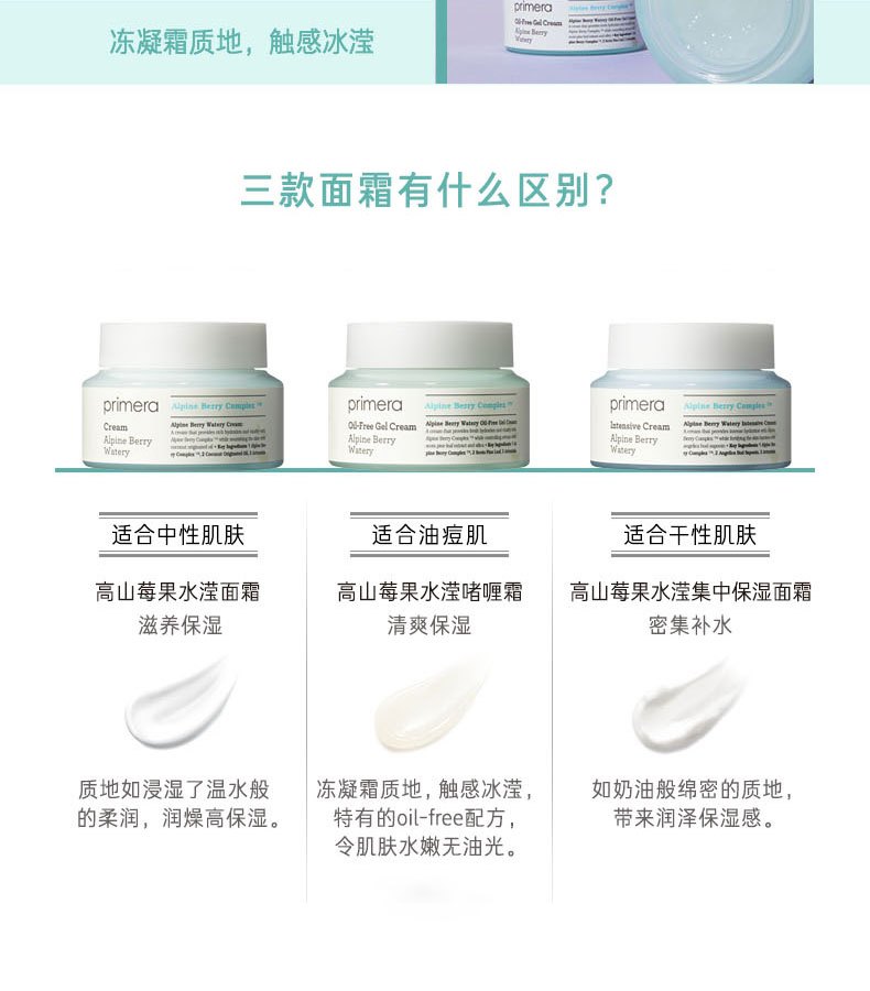商品[国内直发] Primera|【临期清仓 效期：2023-05】芙莉美娜高山莓果水滢集中保湿面霜50ml,价格¥192,第4张图片详细描述