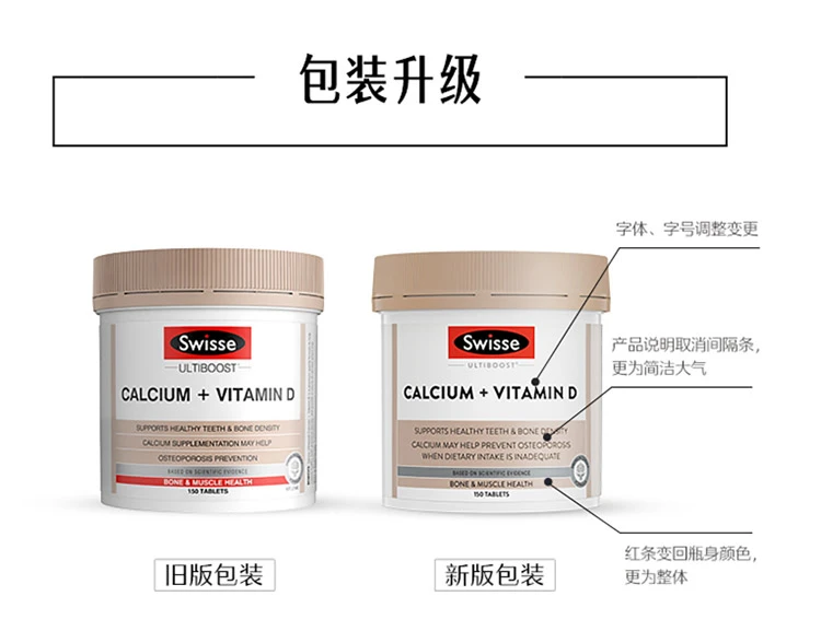 商品[国内直发] Swisse|Swisse钙片加维生素D补钙150粒,价格¥107,第3张图片详细描述