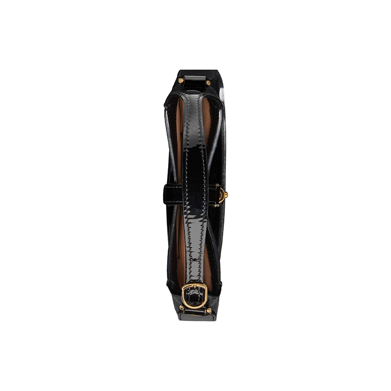 商品Gucci|GUCCI/古驰 22新款 Jackie 1961系列 女士mini黑色漆皮金色饰面拆卸肩带单肩手提斜挎包6996511J7CG1081,价格¥24488,第2张图片详细描述