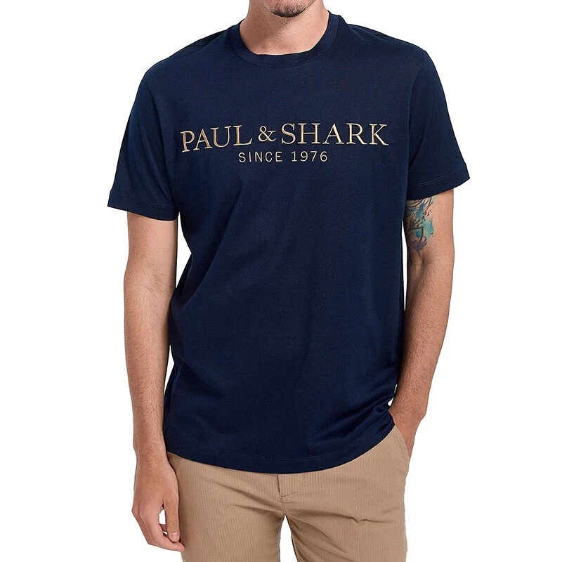 商品Paul & Shark|PAUL&SHARK 藏青色男士T恤 21411032-013,价格¥585,第1张图片详细描述