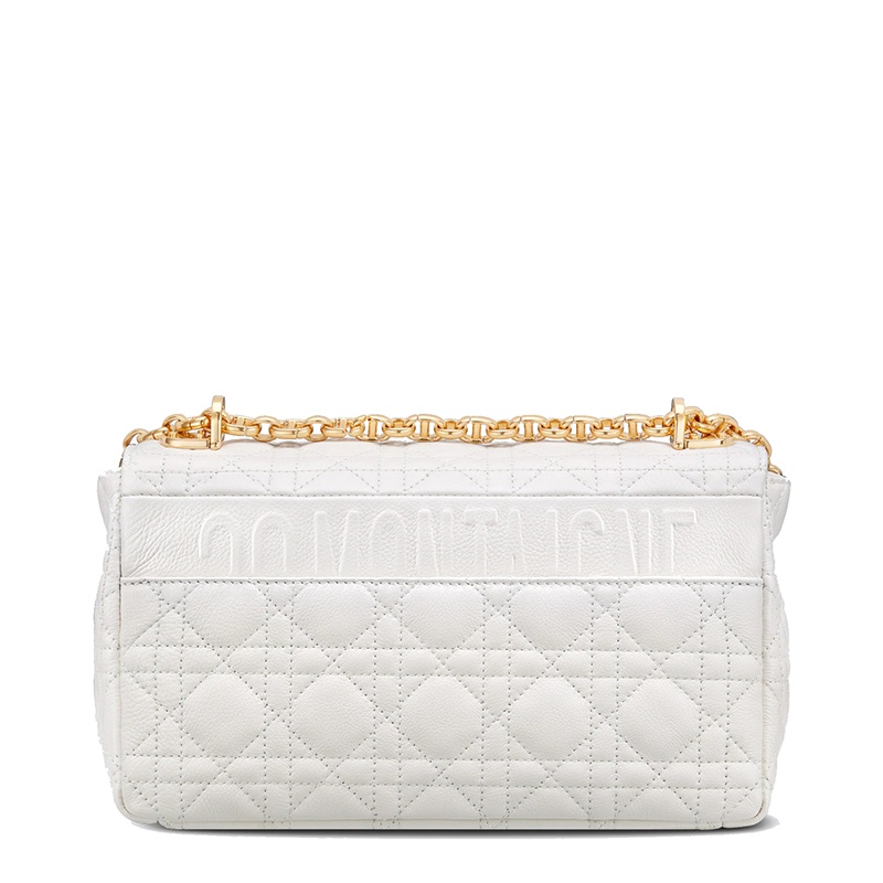 商品Dior|【包税】DIOR/迪奥 CARO系列 女士中号象牙色柔软小牛皮藤格纹CD扭纹扣翻盖封口单肩斜挎包M9242UWHC_M35U,价格¥30778,第3张图片详细描述