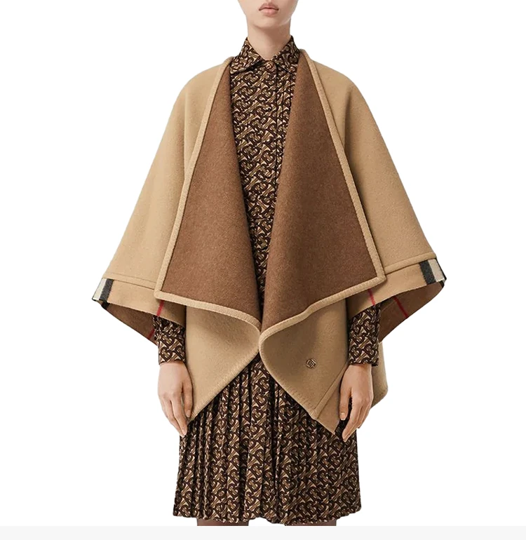 商品[国内直发] Burberry|Burberry 博柏利 女士格纹装饰羊毛混纺披肩 8025563,价格¥10586,第4张图片详细描述