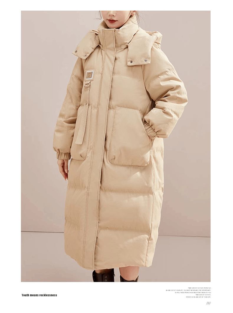 商品[国内直发] ROBINHOOD|罗宾汉白鸭绒长款面包羽绒服-R228Y6359-咖色,价格¥563,第2张图片详细描述