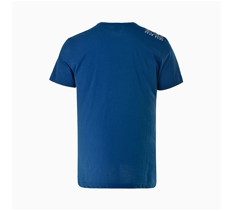 商品Hugo Boss|Hugo Boss 雨果博斯 男士蓝色纯色款棉质短袖T恤 TEE-181-6415-420,价格¥463,第5张图片详细描述