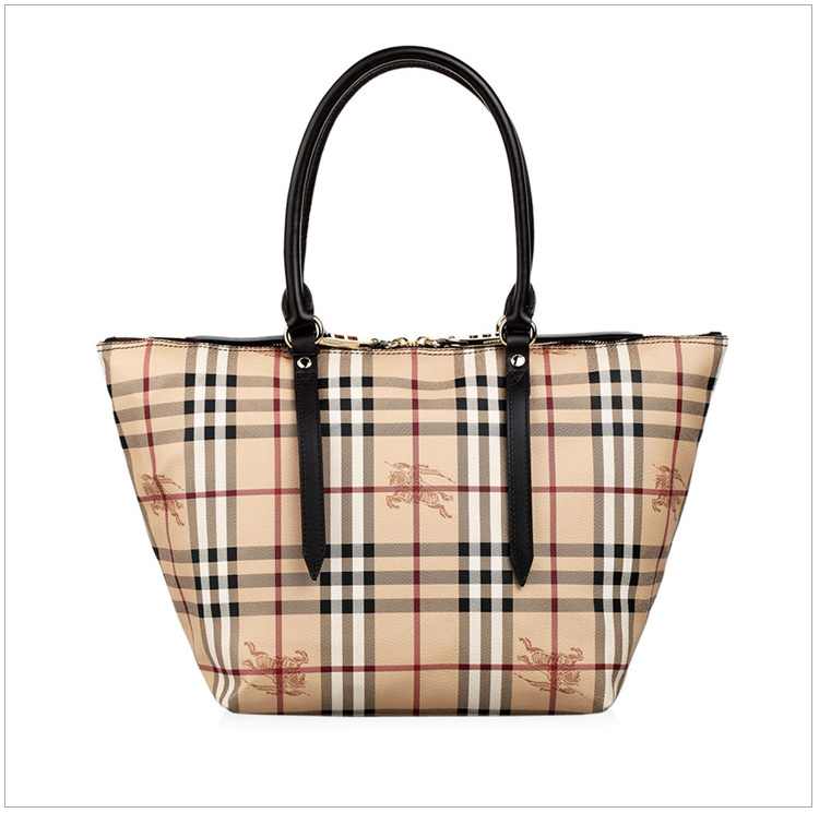 商品Burberry|Burberry 博柏利 女士米色pvc皮革手提包斜挎包 3882392,价格¥3472,第17张图片详细描述