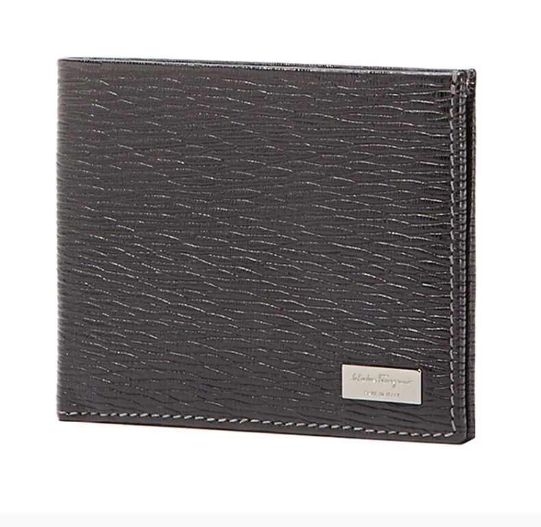 商品[国内直发] Salvatore Ferragamo|Salvatore Ferragamo 菲拉格慕 男士黑色牛皮对折短款钱包钱夹 66-7069-351314,价格¥1504,第4张图片详细描述