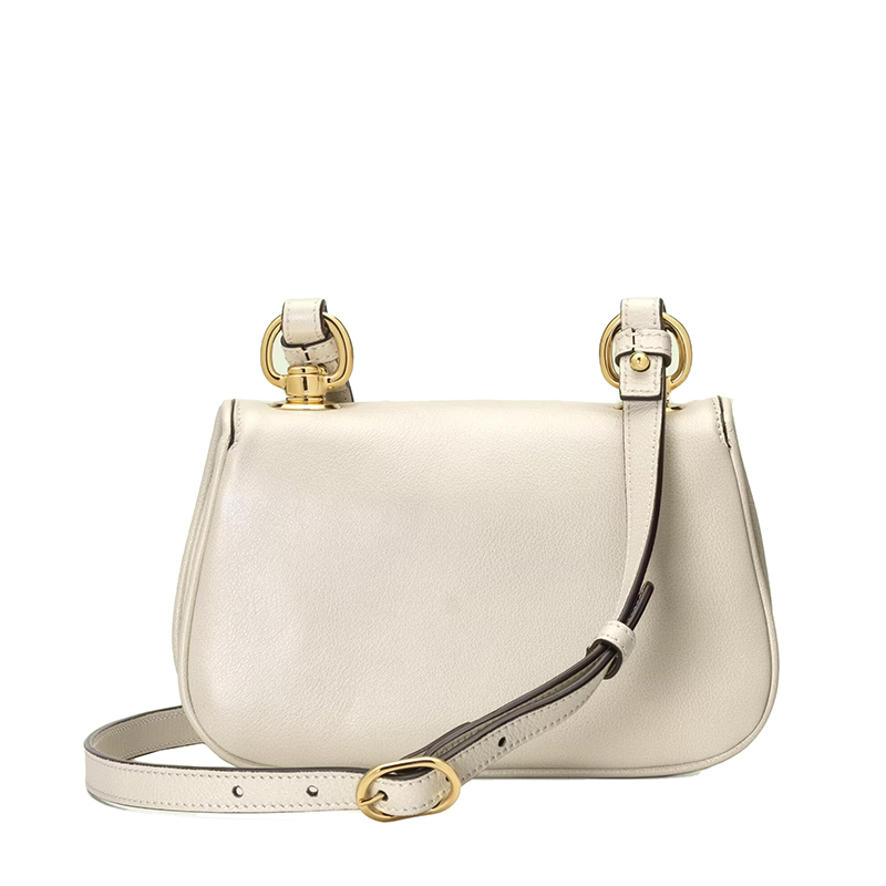 商品Gucci|【包税】GUCCI/古驰 22新款Blondie系列 女士迷你白色皮革圆形徽标金扣金链单肩斜挎包‎698643UXXAG9161,价格¥17430,第5张图片详细描述