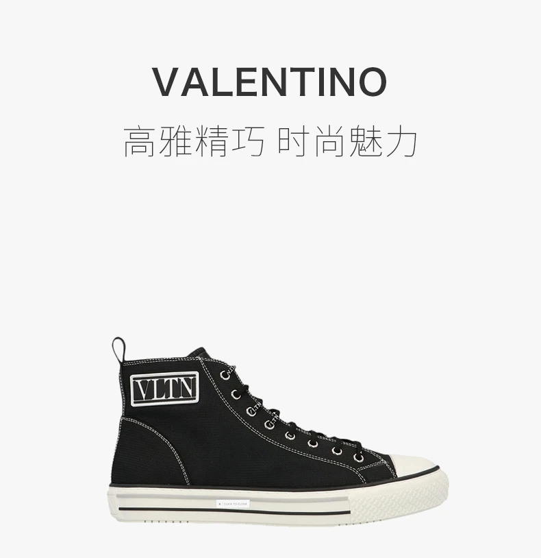 商品Valentino|Valentino 华伦天奴 男士黑色休闲帆布鞋 UY2S0D51-MBU-0NO,价格¥2910,第1张图片详细描述