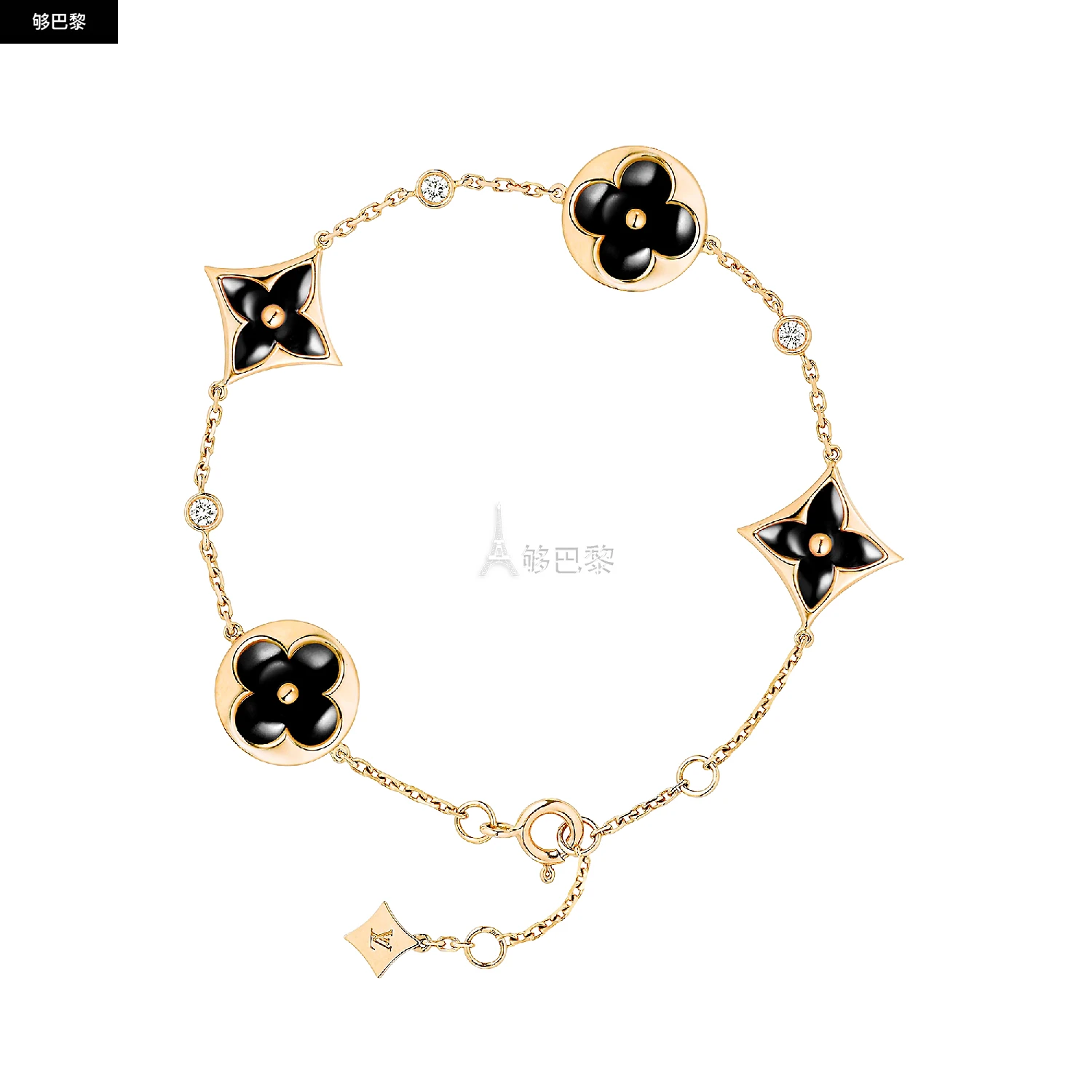 商品Louis Vuitton|【预售】 LV路易威登 24秋冬 女士 手镯 COLOR BLOSSOM BB MULTI-MOTIF 18K 金（黄色）玛瑙钻石手链 Q05024,价格¥56302,第2张图片详细描述