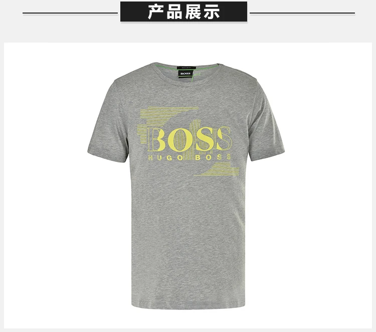 商品Hugo Boss|Hugo Boss 雨果博斯 花灰男士短袖T恤 TEE1-50383429-059,价格¥402,第3张图片详细描述