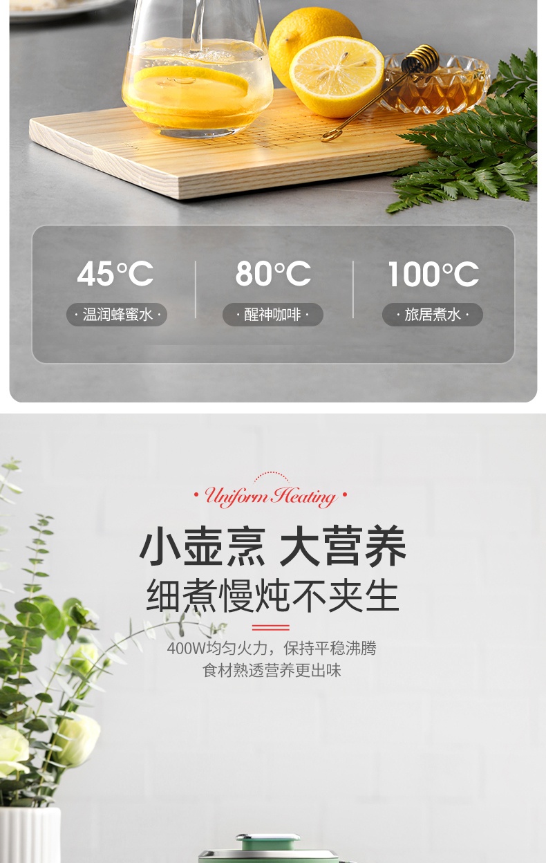 商品[国内直发] Morphy Richards|分体养生壶家用多功能煮茶器MR6085办公室小型600ML便携茶壶 1件装,价格¥319,第28张图片详细描述
