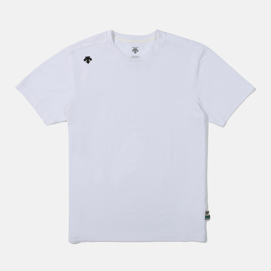 商品DESCENTE|【享贝家】（国内发货）DESCENTE 迪桑特 侧肩小标圆领运动短袖T恤 白色 SN323UTS71WHTO  G-QD,价格¥331,第4张图片详细描述