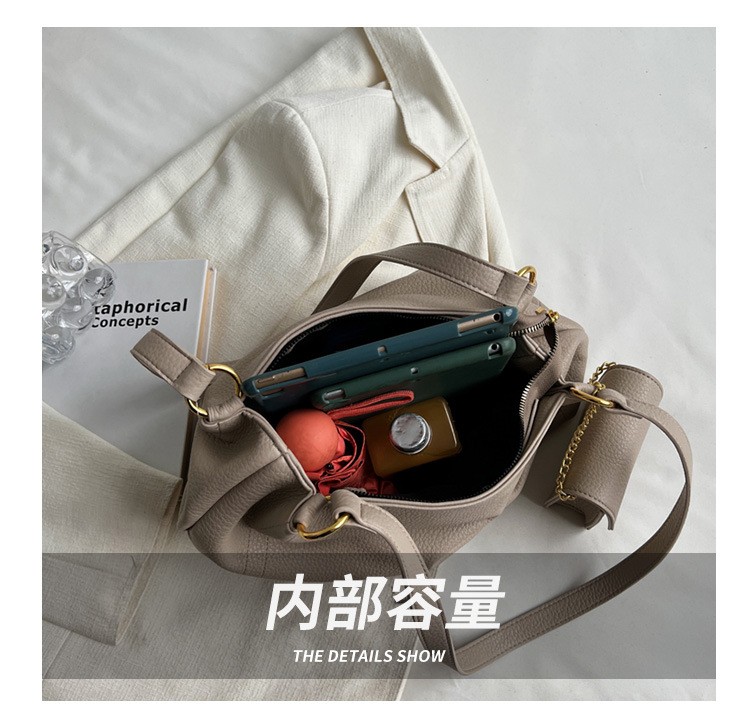 商品[国内直发] GLENVINTEN|格岚云顿复古通勤女包新款小众时尚托特包百搭秋冬大容量单肩包,价格¥178,第6张图片详细描述