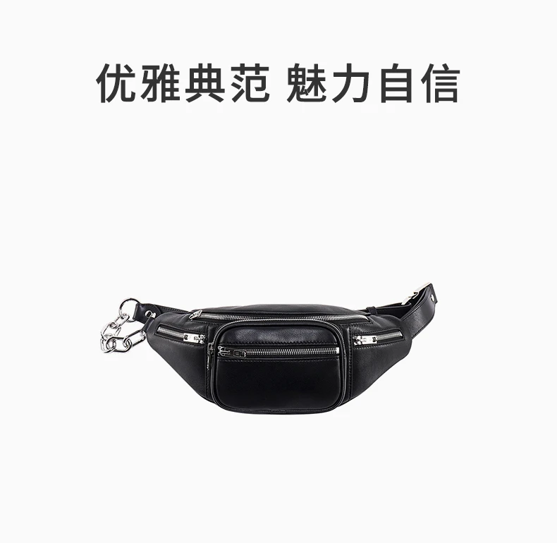 商品Alexander Wang|ALEXANDER WANG 黑色女士腰包 2030P0073C-001  23*12*9cm,价格¥3187,第1张图片详细描述