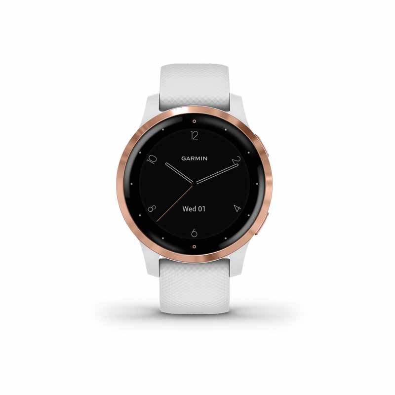 商品Garmin|GARMIN 女士玫瑰金色树脂表盘石英机芯白色硅胶表带智能手表40MM,价格¥1979,第3张图片详细描述