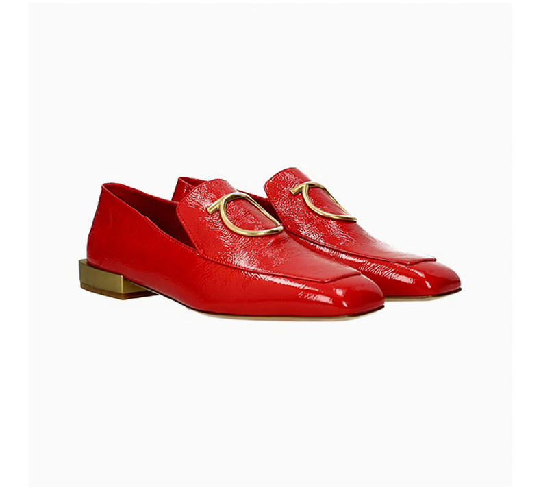 商品Salvatore Ferragamo|SALVATORE FERRAGAMO 女士红色皮革乐福鞋 0693105,价格¥2701,第7张图片详细描述