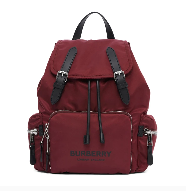 商品[国内直发] Burberry|Burberry 博柏利 女士酒红色ECONYL®印花背包 8021262,价格¥7854,第5张图片详细描述