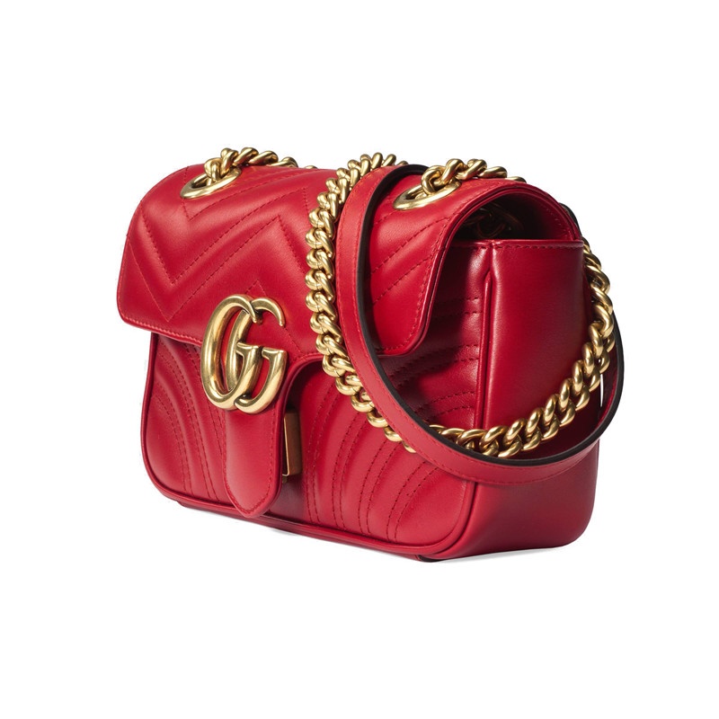 商品Gucci|GUCCI/古驰 经典款迷你GGMarmont女士绗缝小牛皮链条单肩斜挎包（2色可选）,价格¥15265,第8张图片详细描述