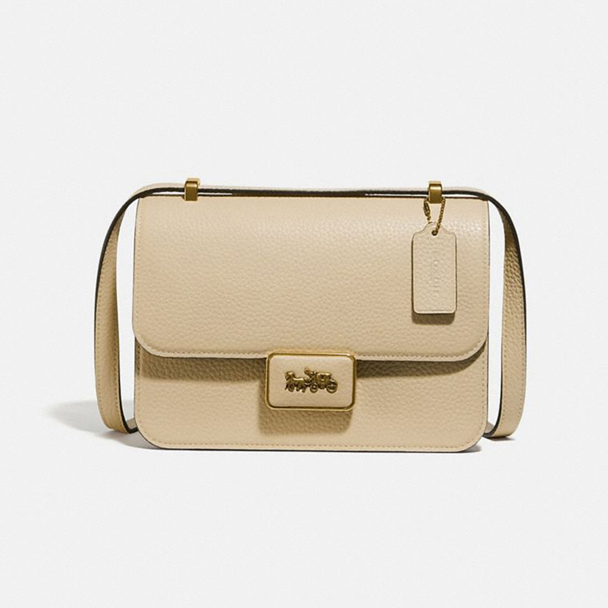 商品[国内直发] Coach|【专柜正品&包邮】Alie23 柔软鹅卵石纹皮革邮差包小方包 单肩斜背包3928B4IY,价格¥1558,第4张图片详细描述