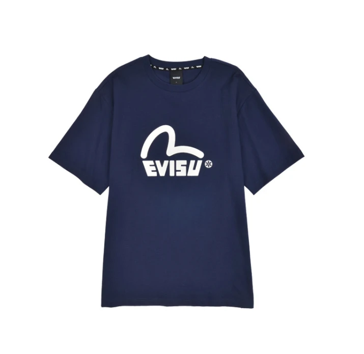 商品Evisu|【享贝家】（国内现货-QD）EVISU 福神 箭头星星印花图案休闲短袖T恤 男女同款 藏蓝色 EU2UTS716NA,价格¥253,第2张图片详细描述