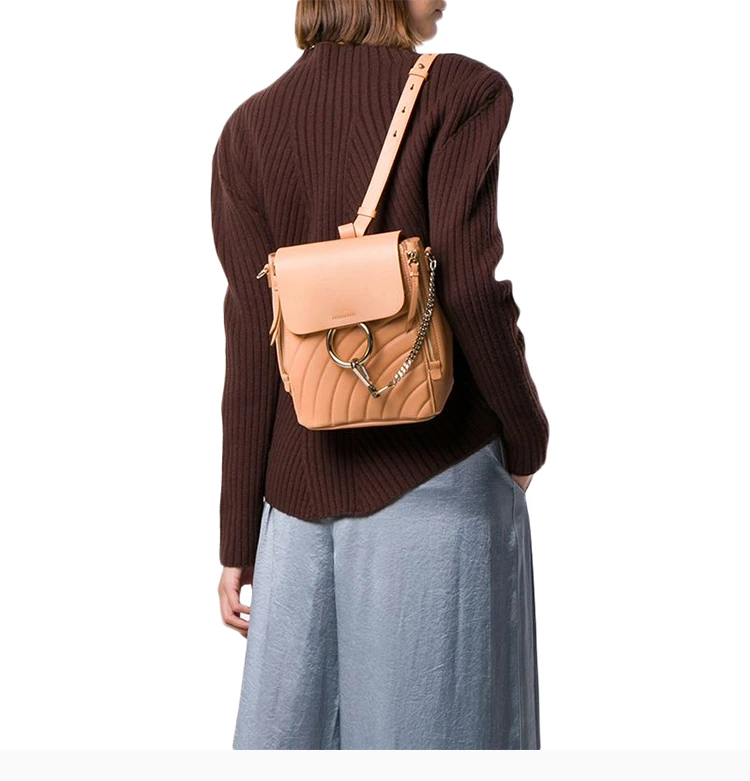 商品[国内直发] Chloé|Chloe' 蔻依 粉色真皮女士双肩包 C18US233-A04-266,价格¥10789,第9张图片详细描述