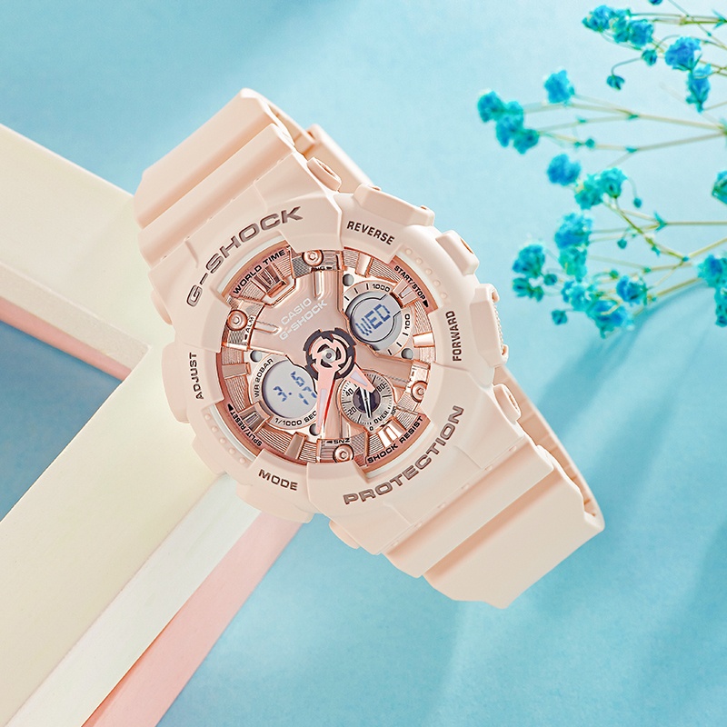 商品[国内直发] Casio|卡西欧女表空樱花粉独角兽运动防水女电子手表,价格¥761,第1张图片详细描述