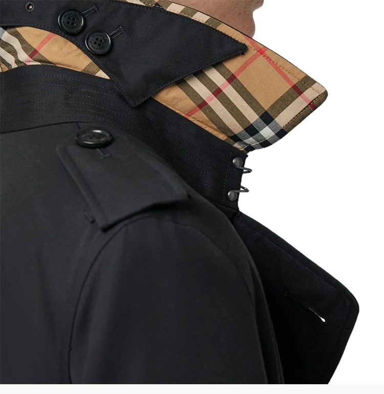 商品[国内直�发] Burberry|BURBERRY 黑色女士大衣 4073368,价格¥10907,第8张图片详细描述