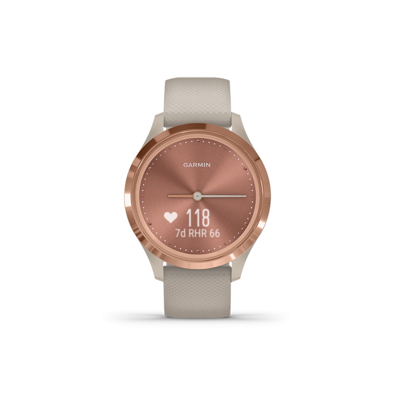 商品Garmin|GARMIN 女士玫瑰金色树脂表盘石英机芯白色硅胶表带智能手表39MM,价格¥1644,第3张图片详细描述