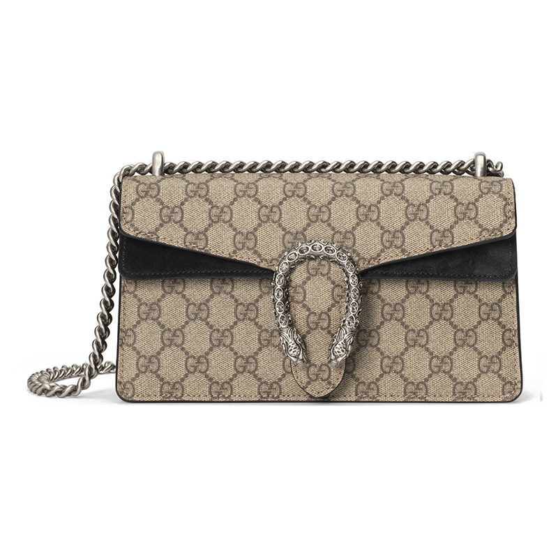 商品Gucci|GUCCI/古驰 Dionysus系列 经典Supreme帆布双G虎头搭扣小号单肩斜挎包 49962392TJN9862,价格¥19300,第2张图片详细描述