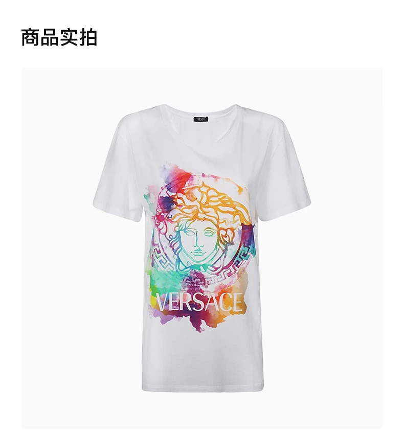商品[国内直发] Versace|VERSACE 女士白色T恤 A87464-A228806-A1001,价格¥3121,第4张图片详细描述