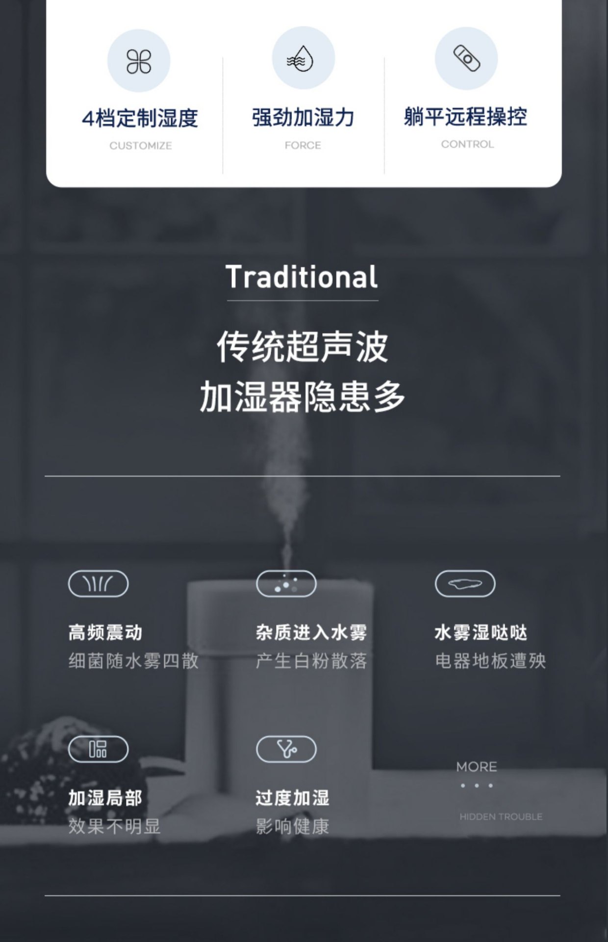 商品[国内直发] Morphy Richards|无雾加湿器MR2081家用静音卧室孕妇婴儿大雾量宿舍空气加湿机,价格¥347,第10张图片详细描述