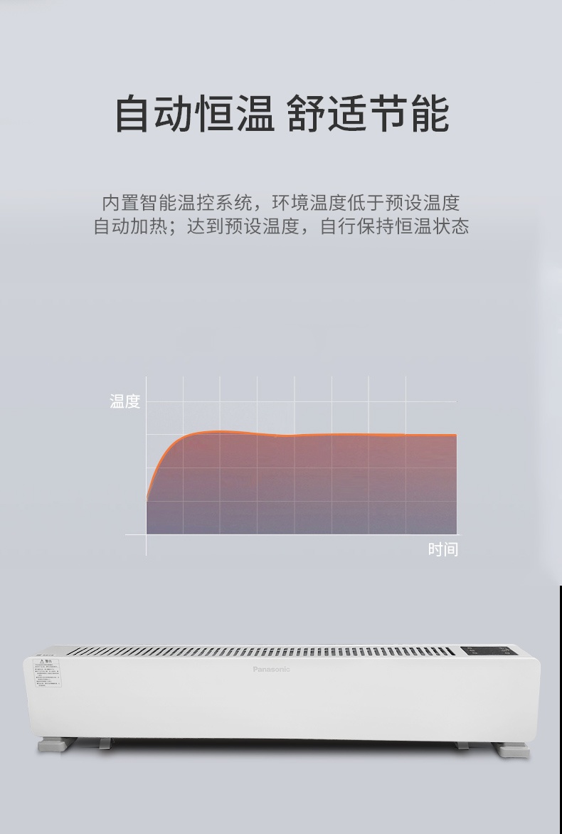 商品[国内直发] Panasonic|松下踢脚线取暖器家用节能暖风机速热烤火炉客厅电暖气DS-A2218CW,价格¥1859,第5张图片详细描述