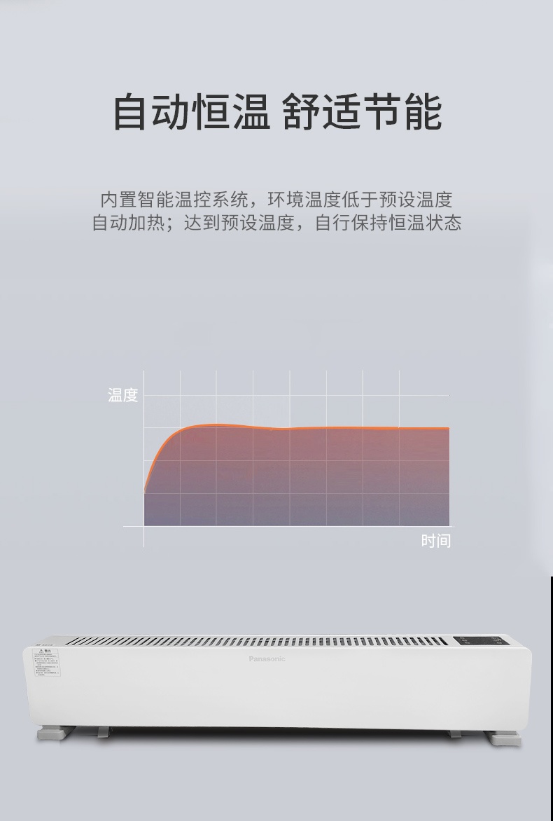 商品[国内直发] Panasonic|松下踢脚线取暖器家用节能暖风机速热烤火炉客厅电暖气DS-A2218CW,价格¥1898,第5张图片详细描述