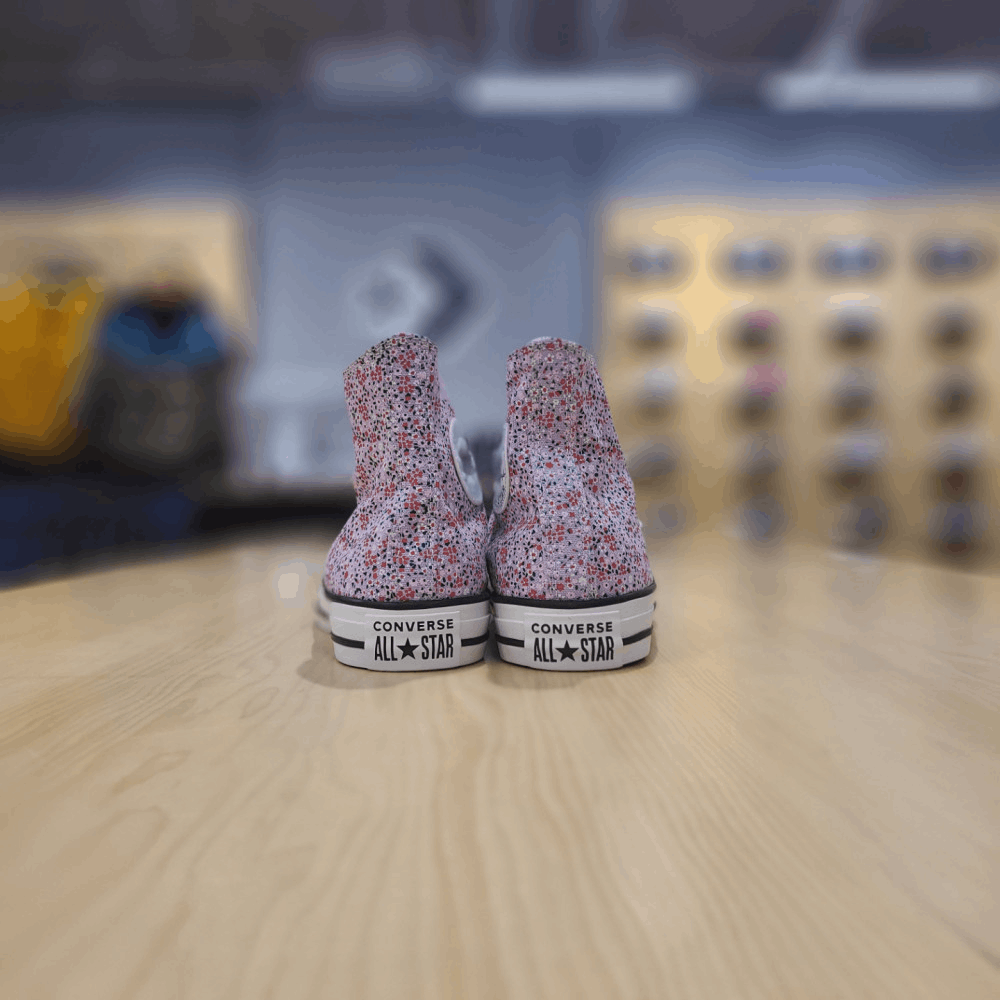 商品【预售商品15天发货】 Converse|【韩国直邮|包邮包税】匡威 女士 CHUNK TAYLOR ALL STAR 夏季 牛仔 怀旧款 白色 粉色 高腰 运动鞋 CTAS HI VINTAGE 白色/粉红色 FOAM 571890C,价格¥375,第5张图片详细描述