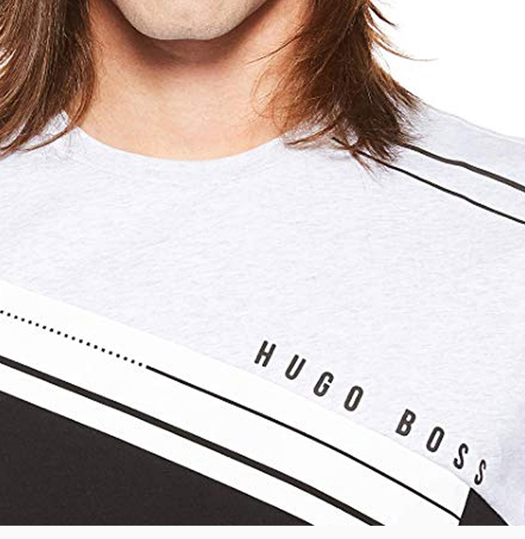 商品Hugo Boss|Hugo Boss 雨果博斯 黑灰色棉男士短袖T恤 Tee6-50406036-100,价格¥451,第10张图片详细描述