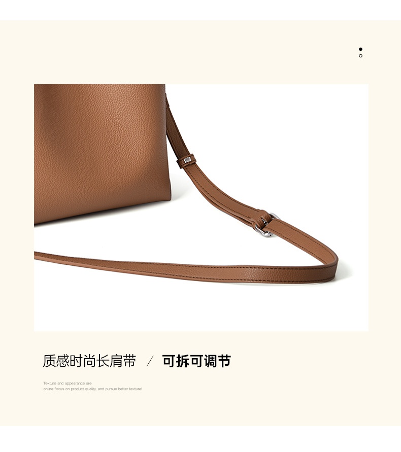 商品[国内直发] GLENVINTEN|格岚云顿2022夏季新款包包女荔枝纹大容量水桶包抽绳花朵单肩斜挎包,价格¥192,第15张图片详细描述